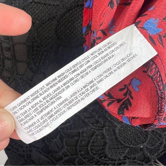 Sz 14 Eloquii Red & Blue Floral Color-Block MIDI Skirt NWOT $104 MSRP - Picture 10 of 10